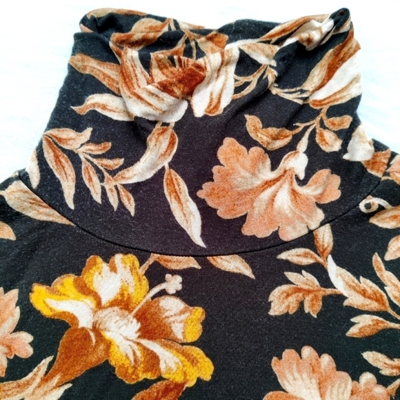 H&M Women's Floral Long Sleeve Top Sz XS Bohemian Fall Feminine Bodycon Cottage - Picture 4 of 7